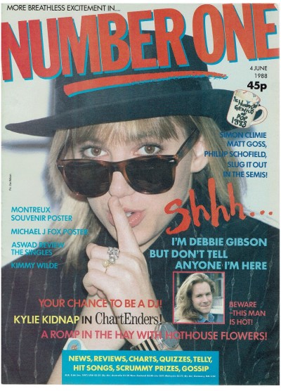 Number One Magazine 4th June 1988 Debbie Gibson Kim Wilde