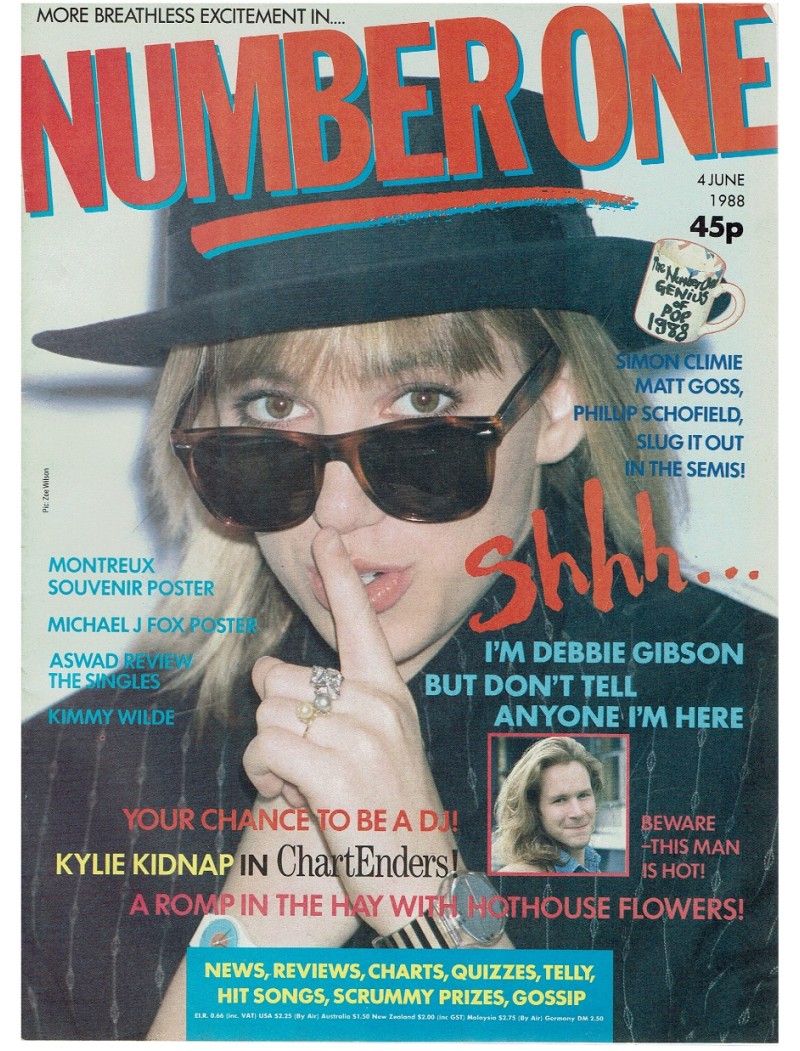 Number One Magazine 4th June 1988 Debbie Gibson Kim Wilde