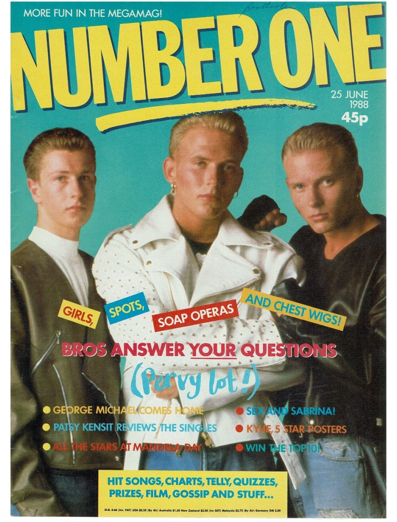 Number One Magazine 25th June 1988 Bros Nick Kamen George Michael
