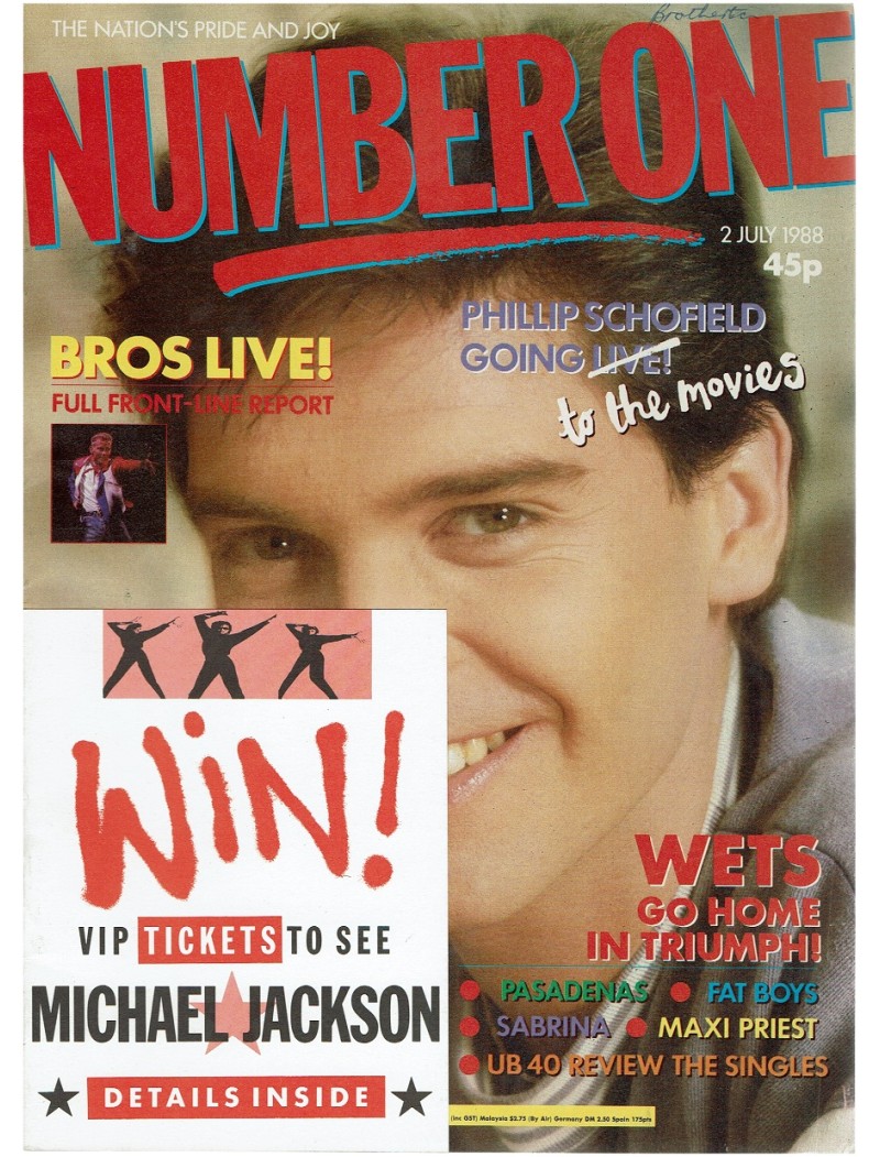 Number One Magazine 1988 2nd July 1988 Phillip Schofield Carol Decker