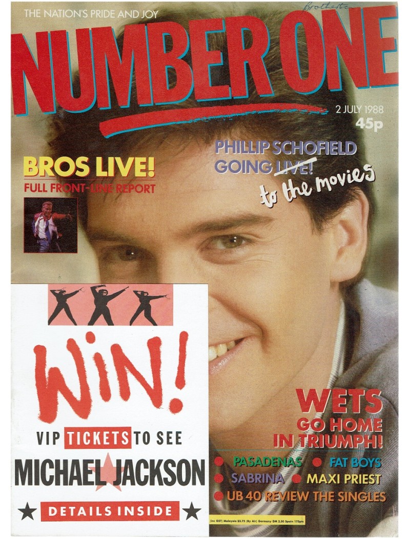 Number One Magazine 2nd July 1988 Phillip Schofield Carol Decker