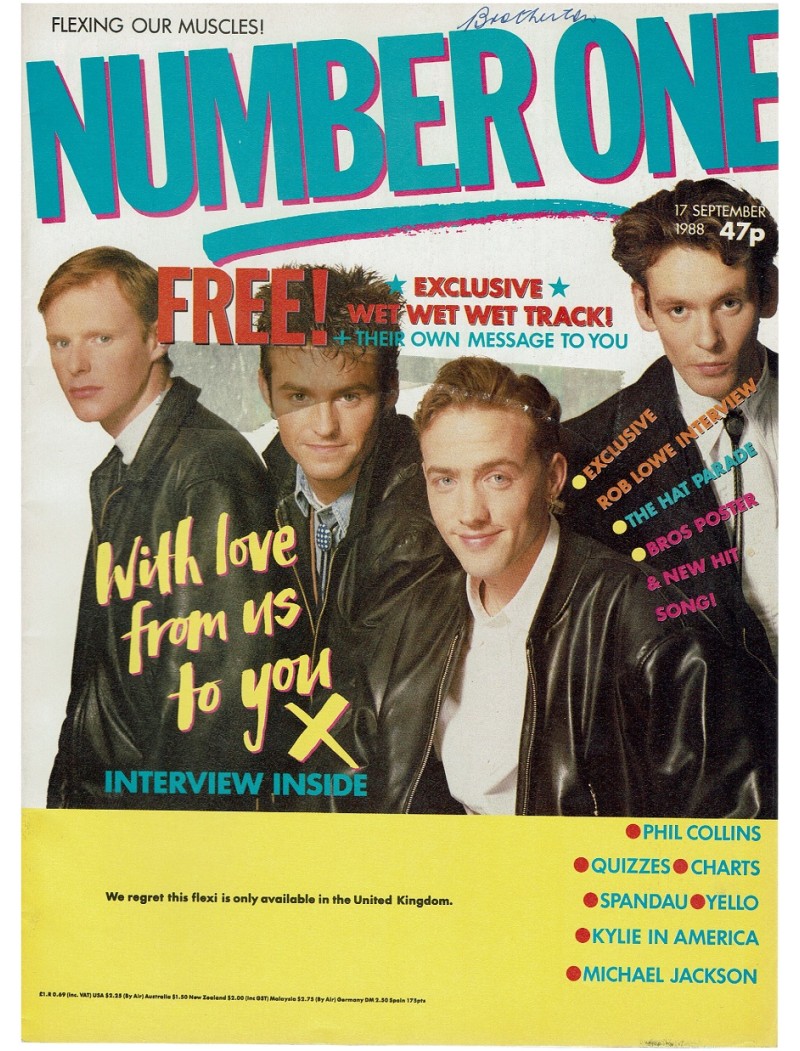 Number One Magazine 17th September 1988 Wet Wet Wet Kylie Minogue