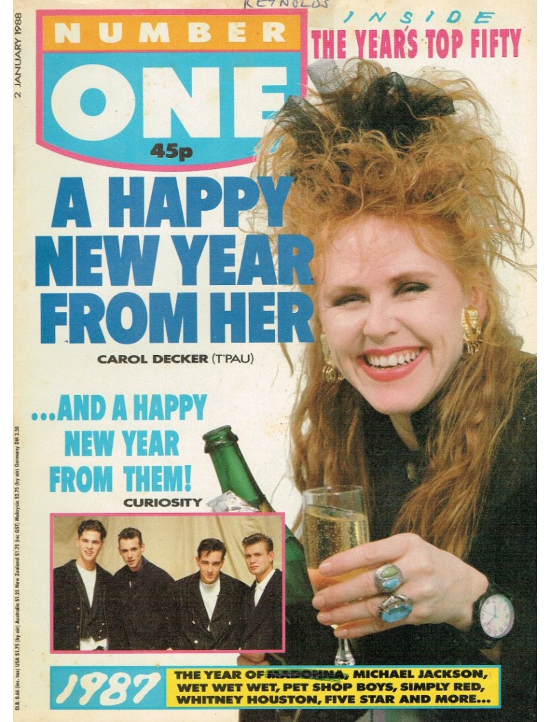 Number One Magazine 1988 2nd January 1988 TPau Carol Decker 