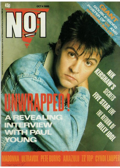 Number One Magazine 14th October 1986 Paul Young Five Star Nik Kershaw Cyndi Lauper