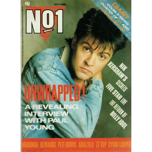 Number One Magazine 1986 14th October 1986 Paul Young Five Star Nik Kershaw Cyndi Lauper