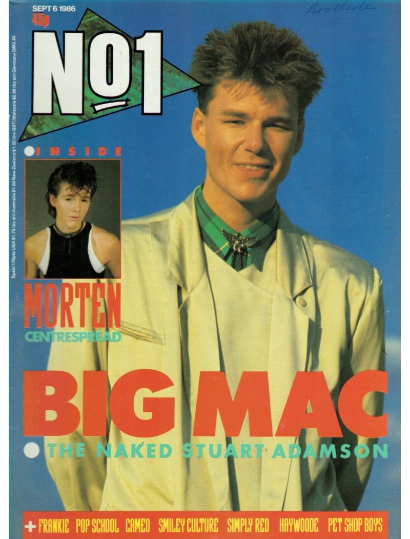 Number One Magazine - 1986 06/09/86 Stuart Adamson