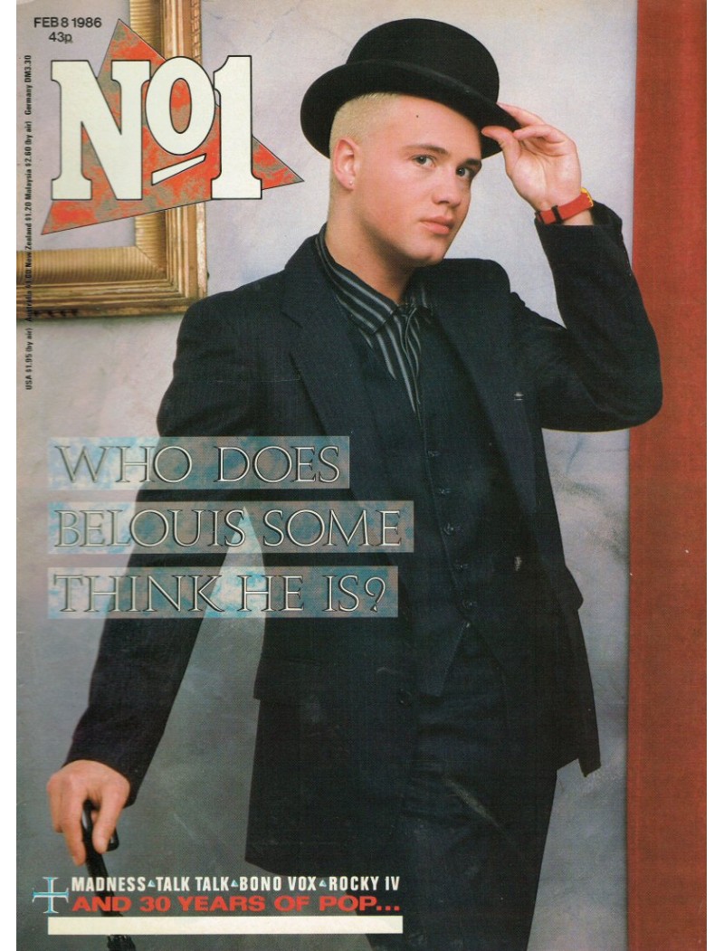 Number One Magazine 1986 8th February 1986 Belouis Some Bono Talk Talk Suggs Number One Magazine 1986 8th February 1986 Belouis Some Bono Talk Talk Suggs