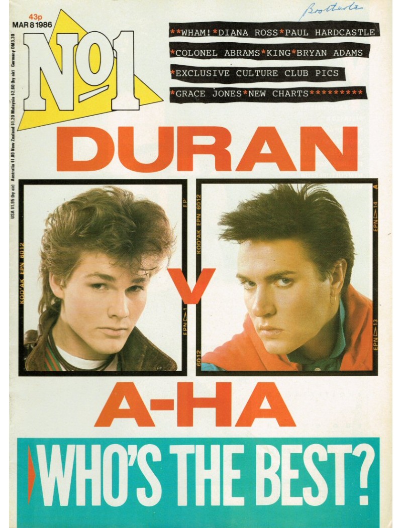 Number One Magazine - 1986 08/03/86 Duran Duran vs Aha