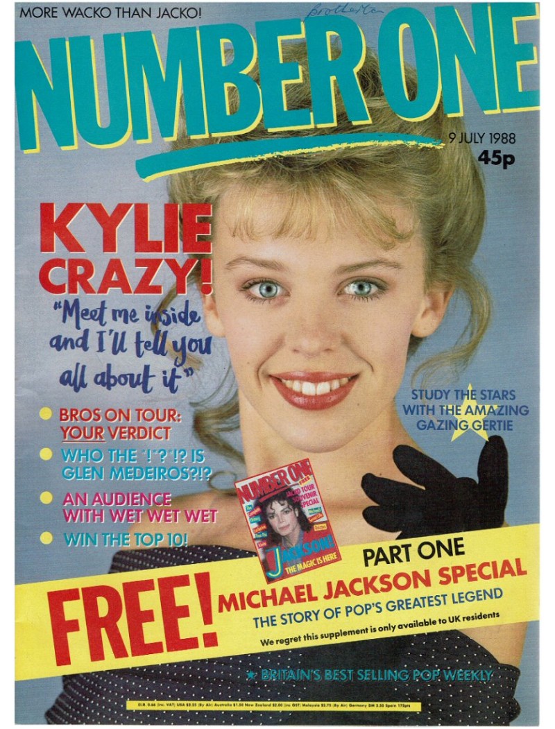 Number One Magazine 1988 9th July 1988 Kylie Minogue Michael Jackson