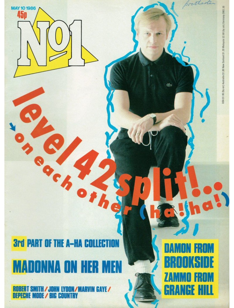 Number One Magazine 1986 10th May 1986 Level 42 Madonna Aha John Lydon