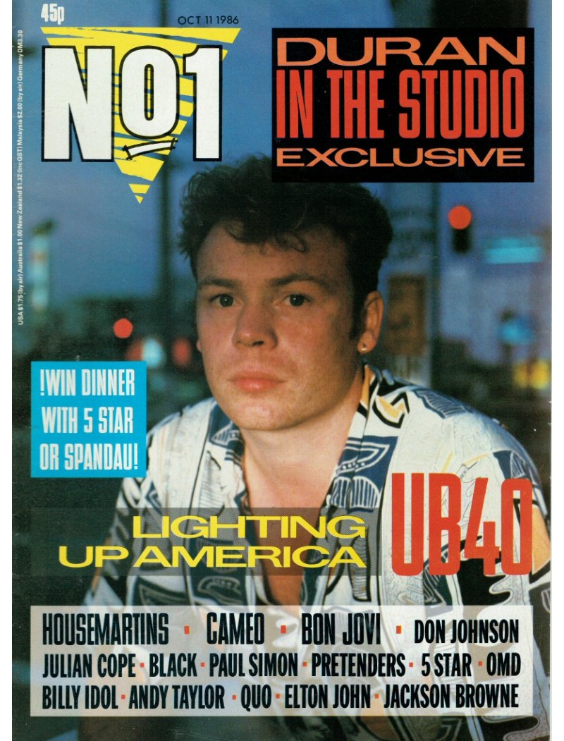 Number One Magazine 1986 11th October 86 UB40 Duran Duran Howard Jones Jon Bon Jovi