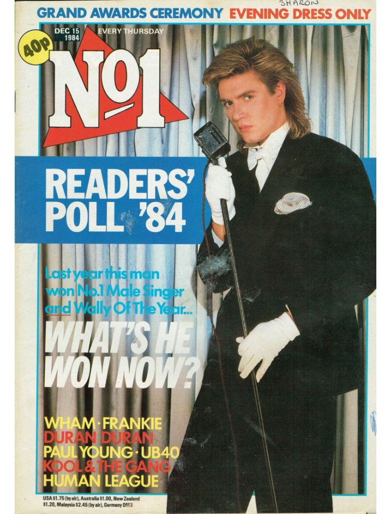 Number One Magazine - 1984 15/12/84 Simon Le Bon Number One Magazine - 1984 15/12/84 Simon Le Bon