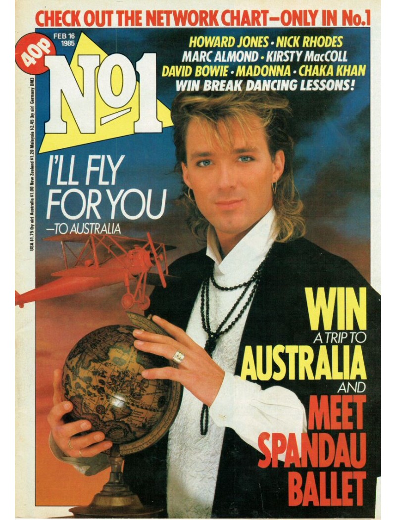 Number One Magazine - 1985 16/02/85 Martin Kemp