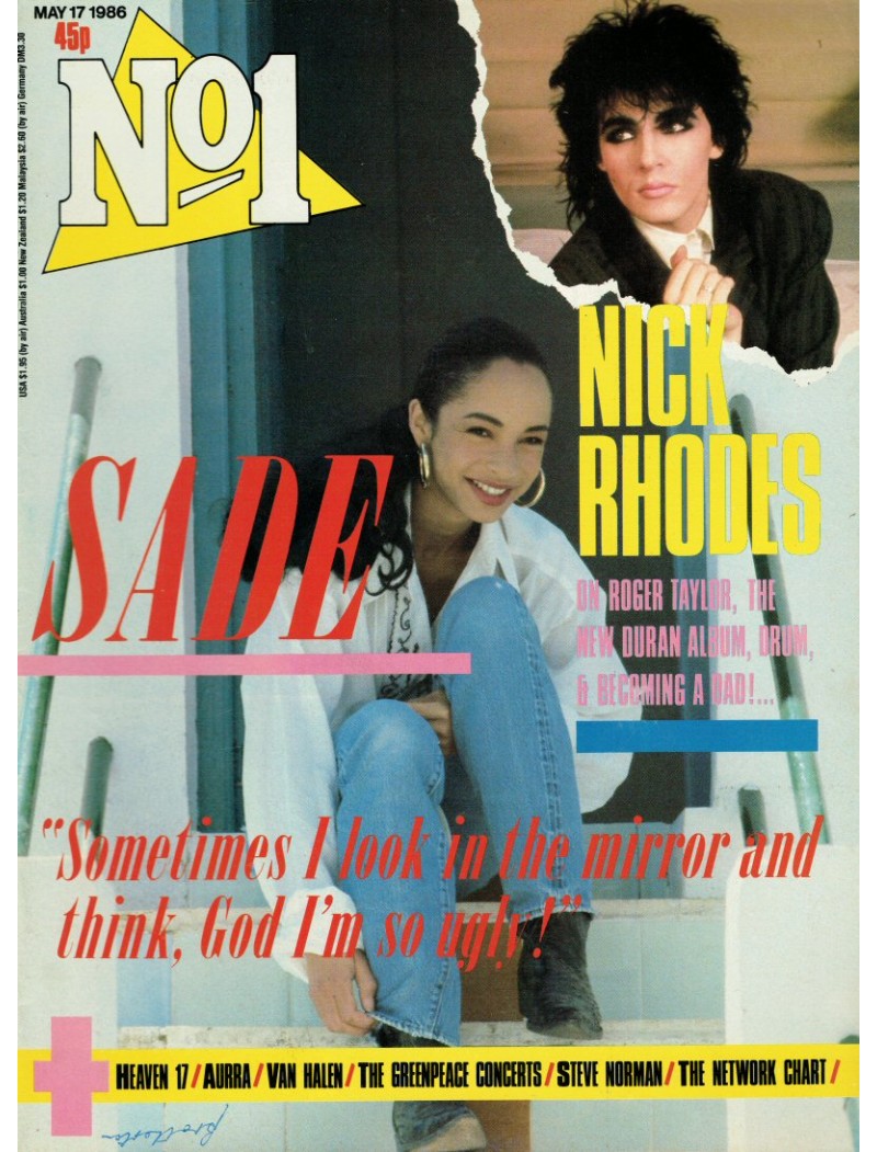 Number One Magazine 1986 17th May 1986 Sade Nick Rhodes John Taylor Bob Geldof Number One Magazine 1986 17th May 1986 Sade Nick Rhodes John Taylor Bob Geldof