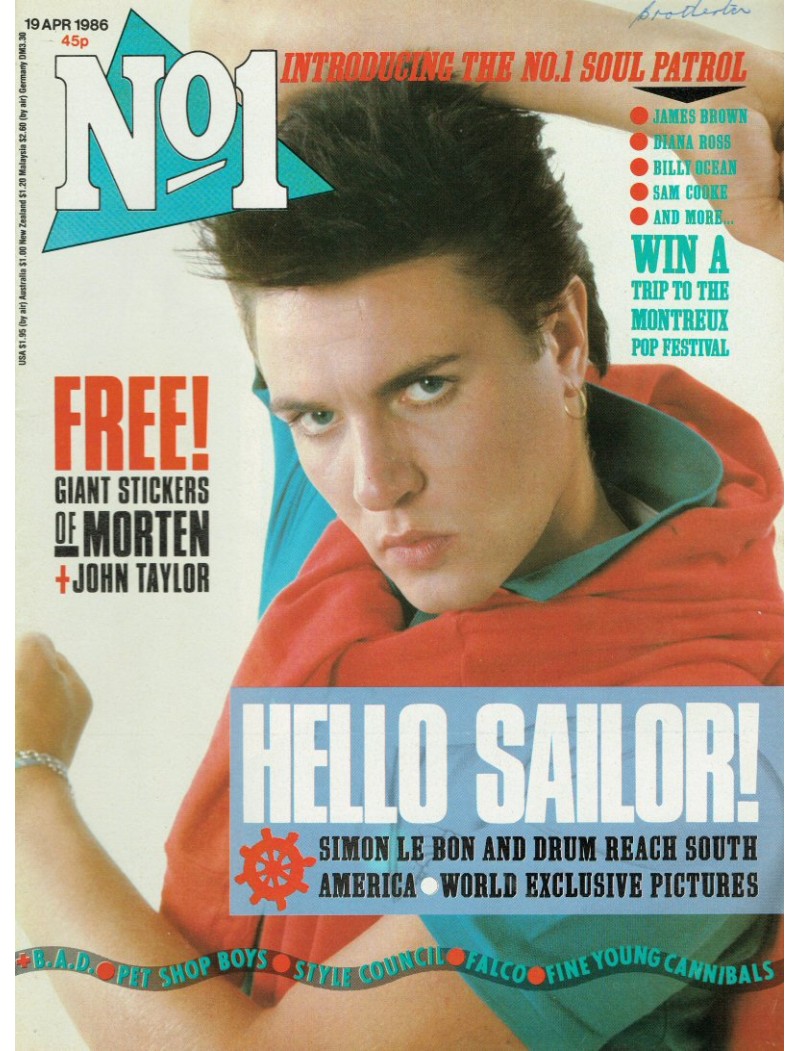 Number One Magazine - 1986 19/04/86 Simon Le Bon Number One Magazine - 1986 19/04/86 Simon Le Bon