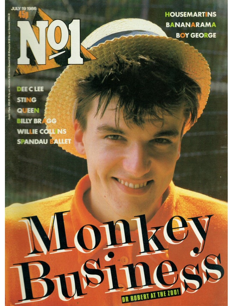 Number One No. 1 Magazine 1986 19th July 1986 Dr Robert Blow Monkeys Samantha Fox Billy Bragg