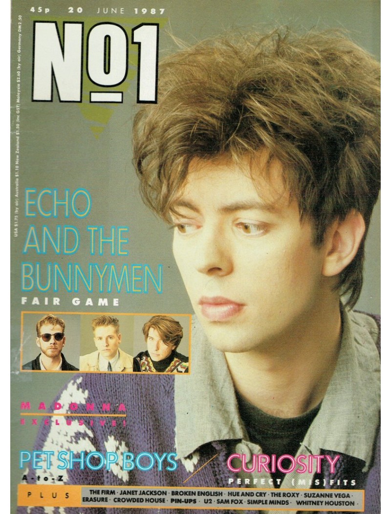 Number One Magazine 20th June 1987 Echo & the Bunnymen Pet Shop Boys 