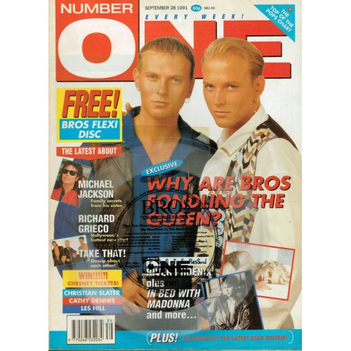Number One Magazine 1991 28th September 1991 Christian Slater Bros Take That