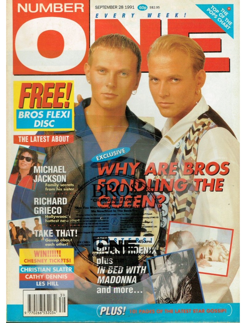 Number One Magazine 1991 28th September 1991 Christian Slater Bros Take That