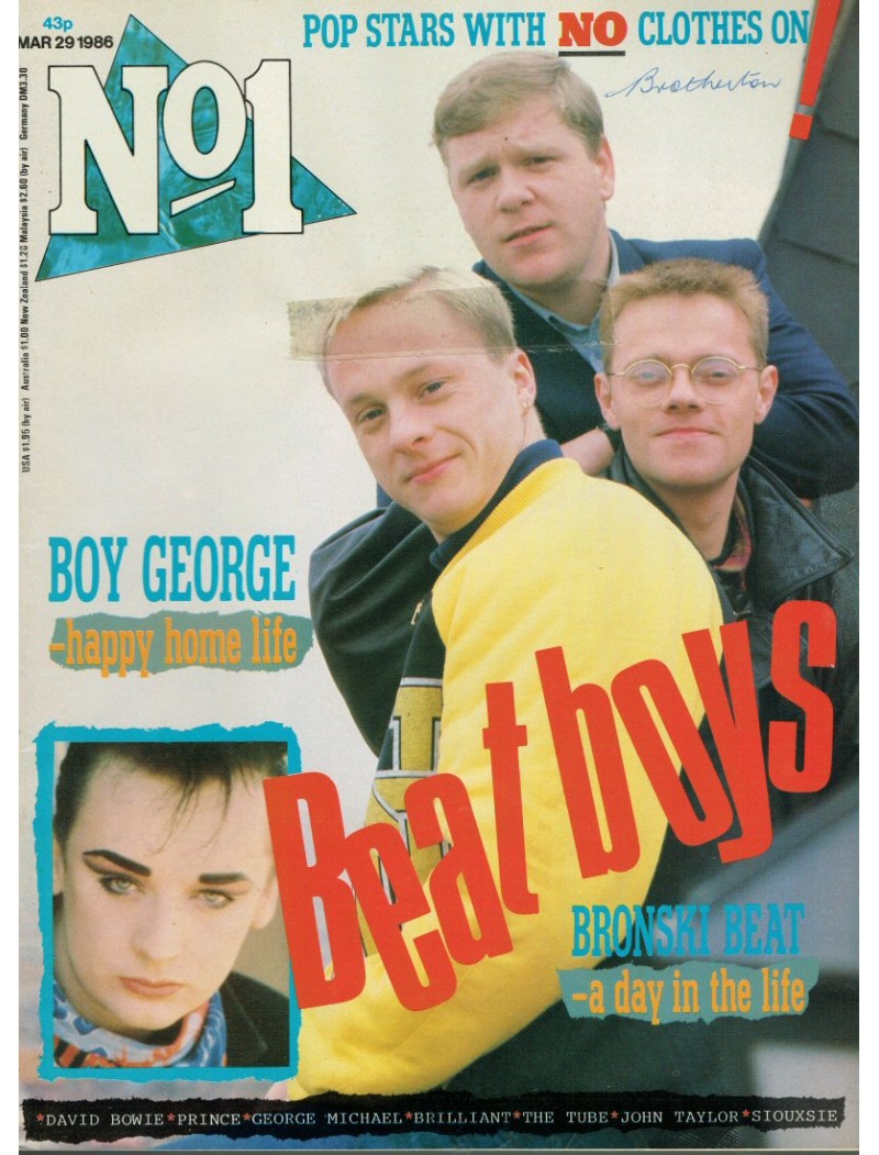 Number One Magazine - 1986 29/03/86 Bronski Beat Number One Magazine - 1986 29/03/86 Bronski Beat