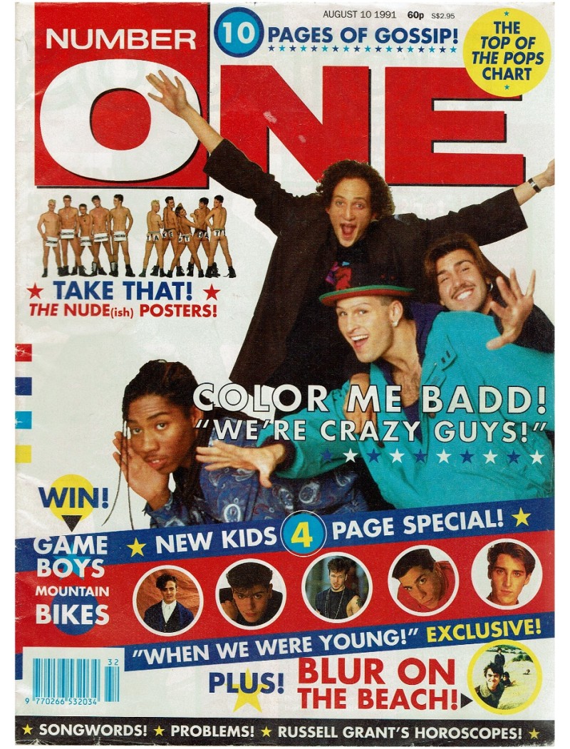 Number One Magazine 1991 10th August 1991 Take That Blur New Kids on the Block Milla Jovovich