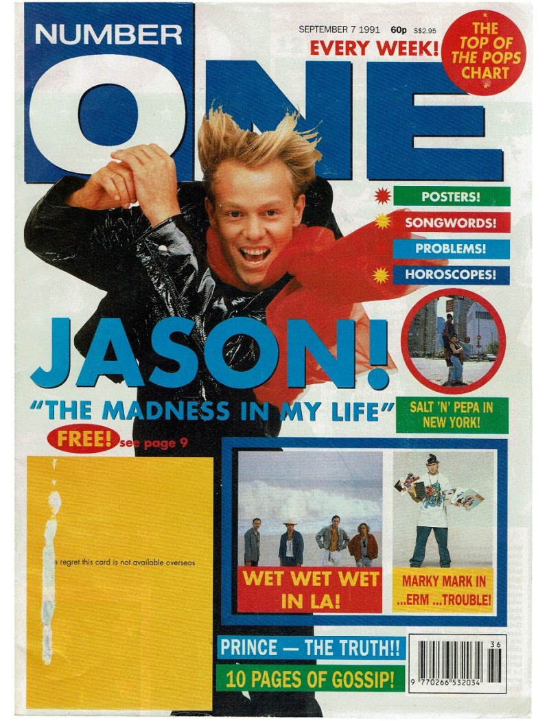 Number One Magazine 7th September 1991 Jason Donovan Prince Wet Wet Wet