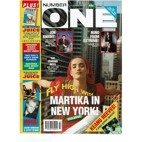 Number One Magazine 1991 23rd November 1991 Martika Jon Knight Charlie Sheen