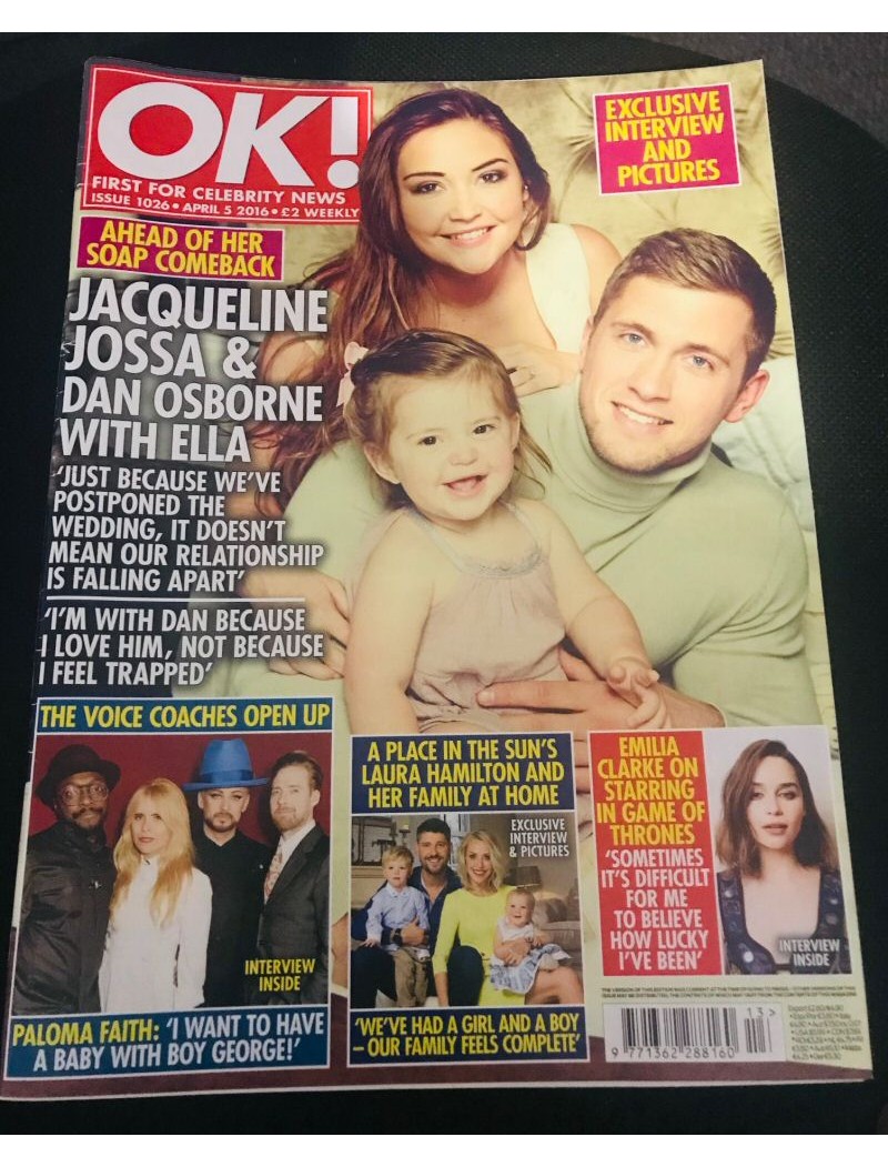 OK Magazine 1026 5th April 2016 Jacqueline Jossa OK Magazine 1026 5th April 2016 Jacqueline Jossa
