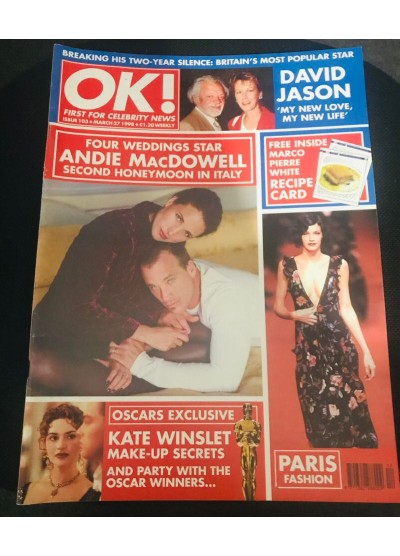 OK Magazine 103 27th March 1998 Andie Macdowell