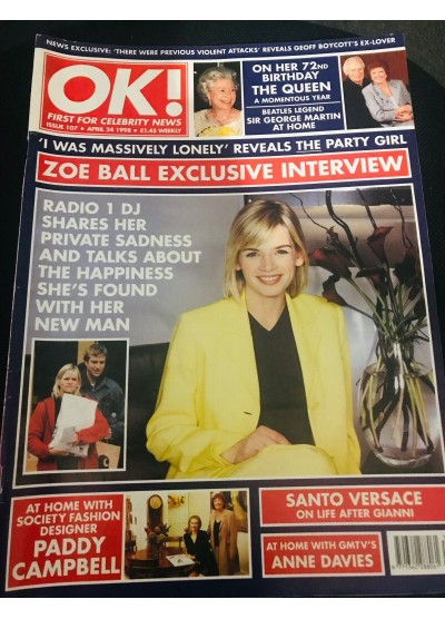 OK Magazine 107 24th April 1998 Zoe Ball