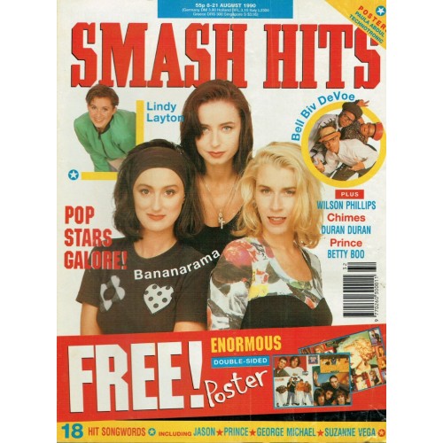 Smash Hits Magazine - 1990 08/08/90 (Bananarama Cover)