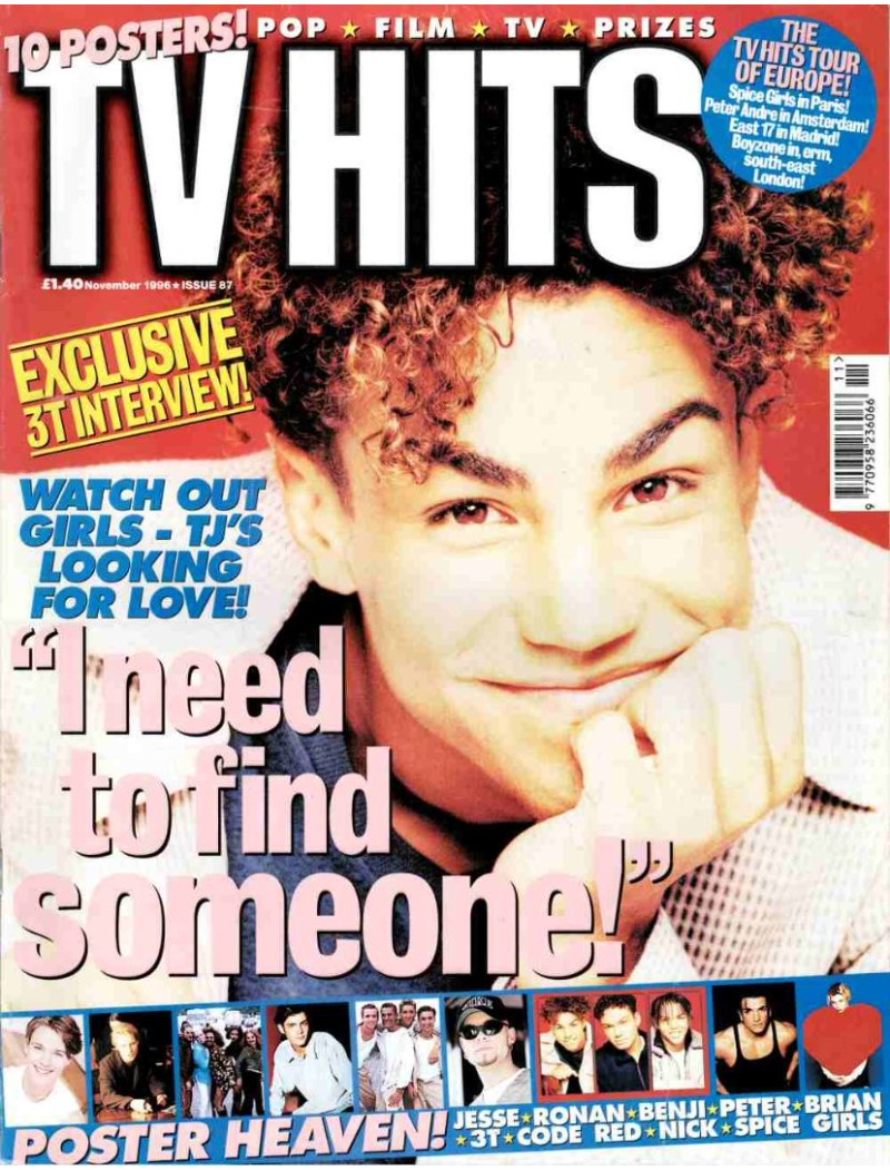 TV Hits Magazine - Issue 87 - November 1996 3T Spice Girls Benji Mcnair East 17 Peter Andre