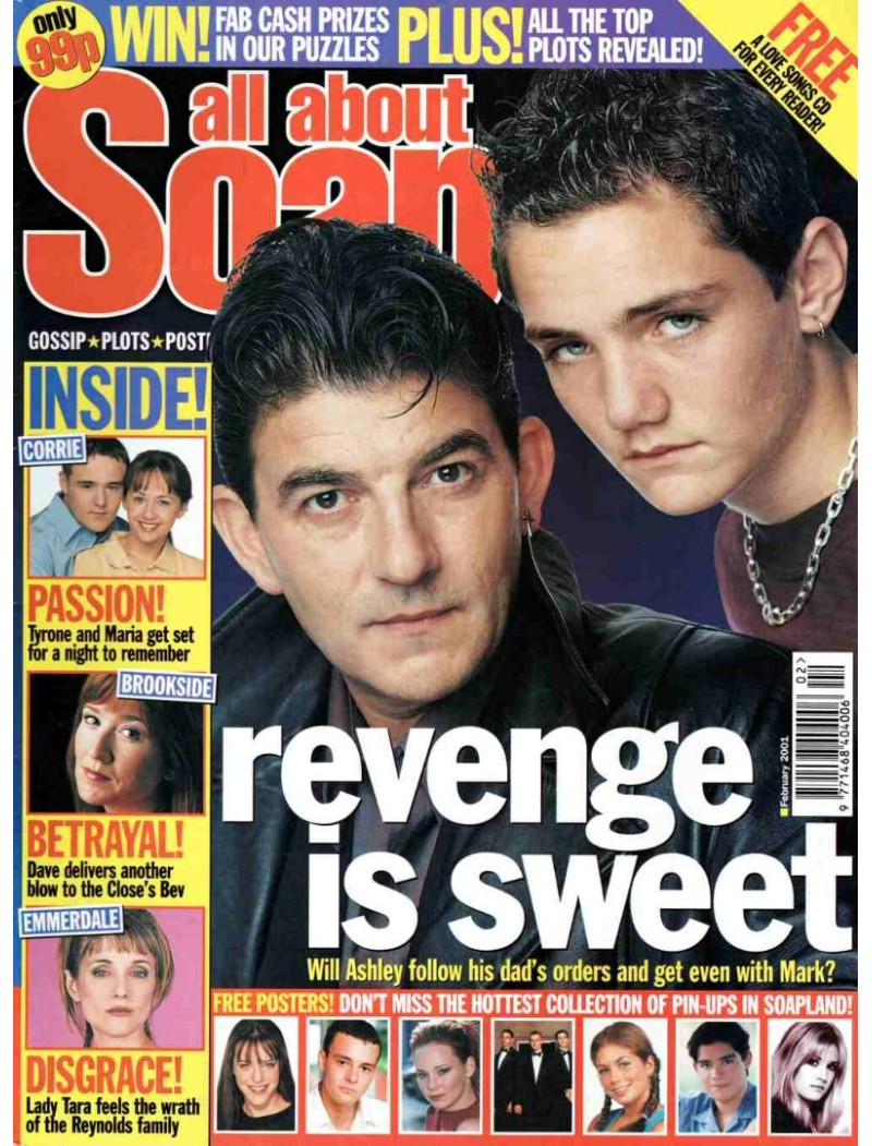 All About Soap - Issue 17 - February 2001 Frankie Fitzgerald Paul Danan Kimberley Cooper Nikki Sanderson Sarah Dunn