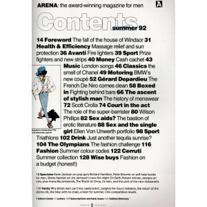 Arena Magazine Issue 34 Summer 1992 GERARD DEPARDIEU Wilson Phillips ELLEN VON UNWERTH