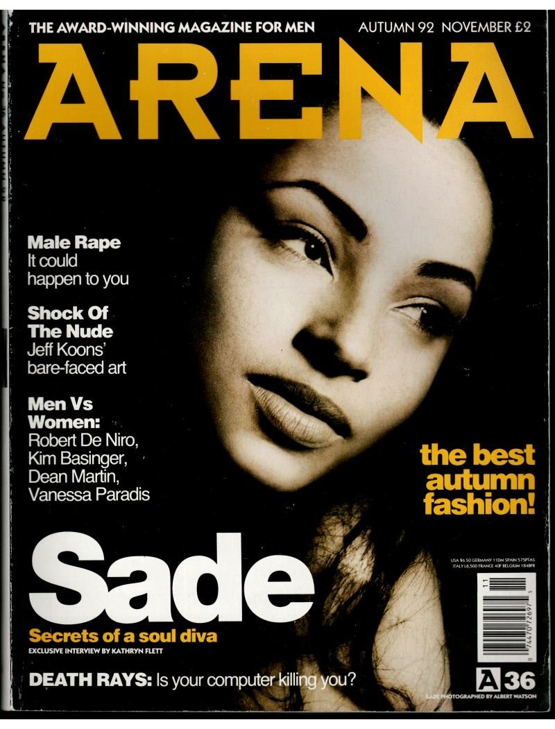 Arena Magazine Issue 36 - Autumn 1992 Sade Vanessa Paradis Dean Martin Robert De Niro Arena Magazine Issue 36 - Autumn 1992 Sade Vanessa Paradis Dean Martin Robert De Niro