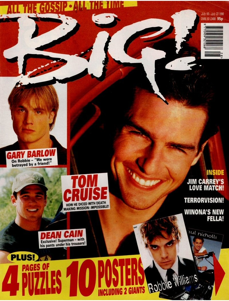 Big Magazine 10th July 1996 Tom Cruise Spice Girls Robbie Williams Paul Nicholls Dean Cain Gary Barlow