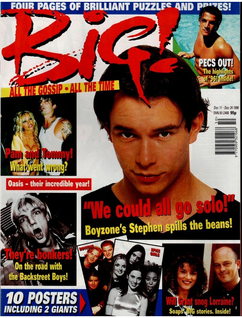 Big Magazine 11th December 1996 STEPHEN GATELY SPICE GIRLS BACKSTREET BOYS PETER ANDRE OASIS SIMPSONS