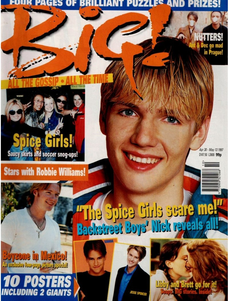 Big Magazine 30th April 1997 Boyzone Spice Girls Nick Carter Courtney Cox