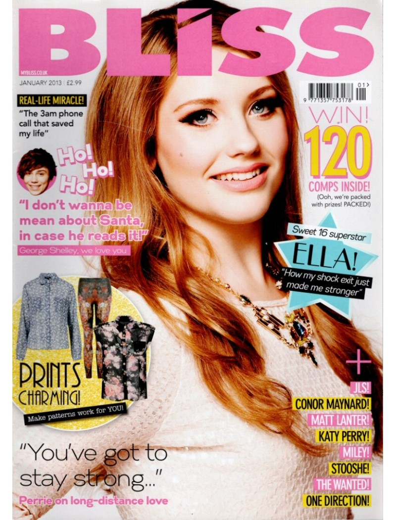 Bliss Magazine January 2013 The Wanted Conor Maynard Taylor Swift JLS Ella Henderson Louis Tomlinson