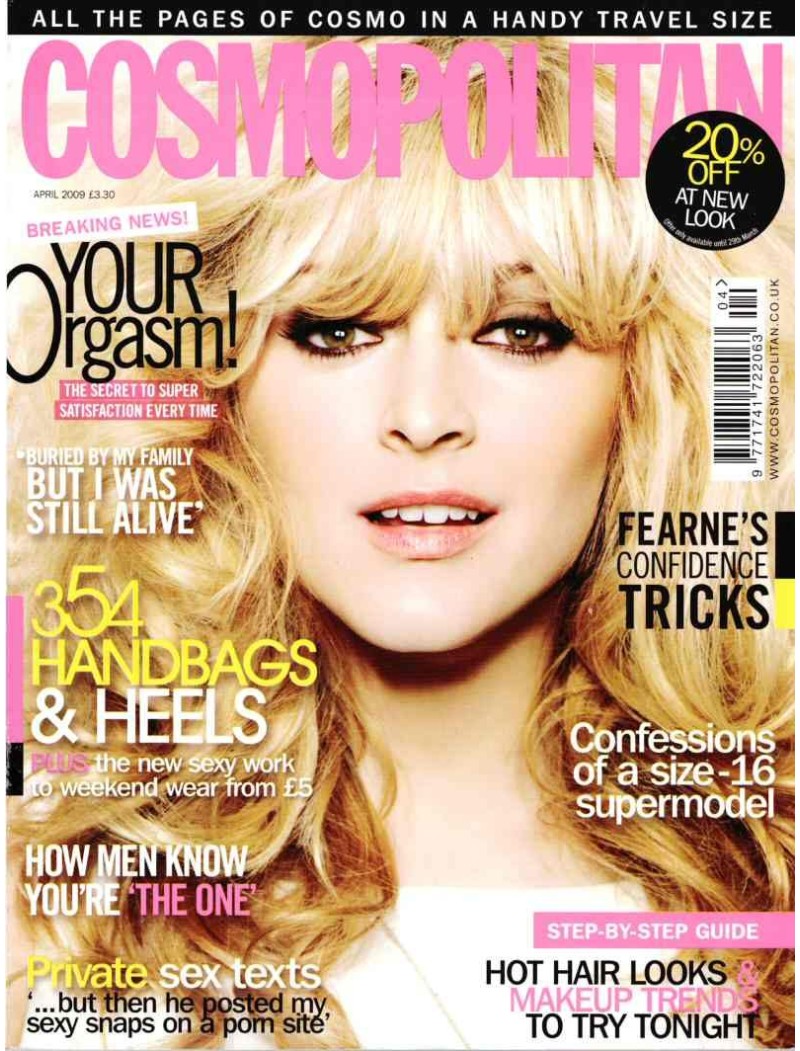 Cosmopolitan Magazine - 2009 April 2009 Fearne Cotton Crystal Renn Kate Winslet Kelly Clarkson