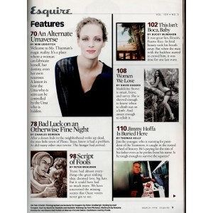 Esquire Magazine (US) March 1998 Uma Thurman Madeleine Stowe Big Lebowski