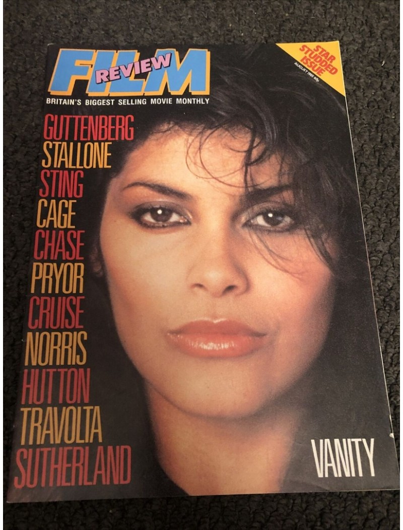 Film Review Magazine August 1985 Nicolas Cage Steve Guttenberg John Travolta Sting Sylvester Stallone