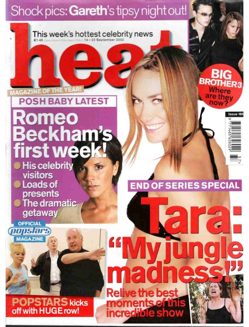 Heat Magazine 14th September 2002 Tara Palmer Tomkinson Geri Halliwell Kat Lawler Chris Moyles Romeo Beckham