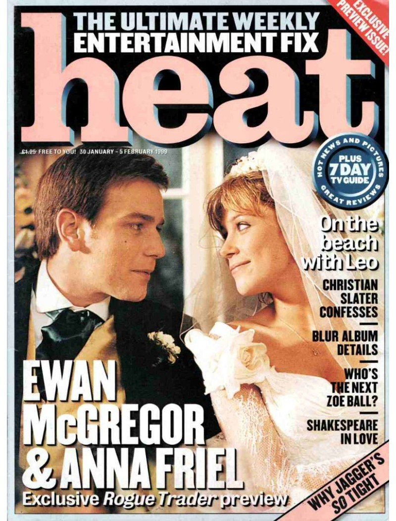 Heat Magazine - 1999  30th January 1999 Preview Issue Anna Friel Joseph Fiennes Blondie Cameron Diaz