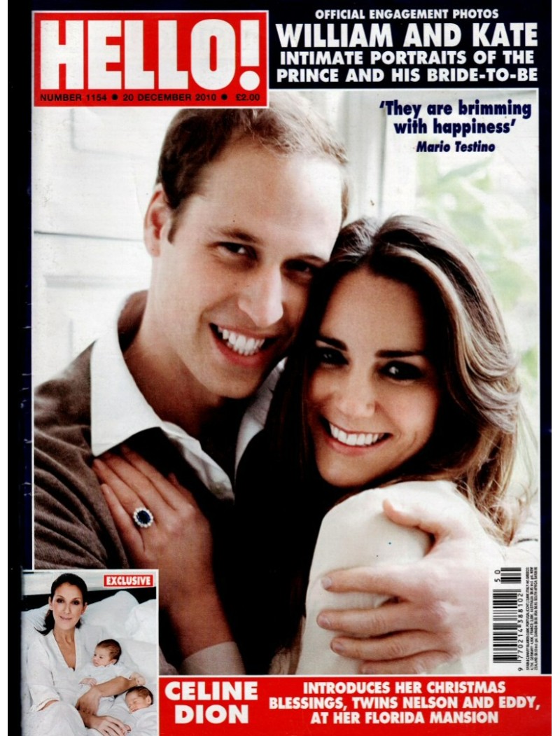 Hello Magazine 1154 20th December 2010 Juliet Mills Maxwell Caulfield Celine Dion Patricia Cornwell Mendes