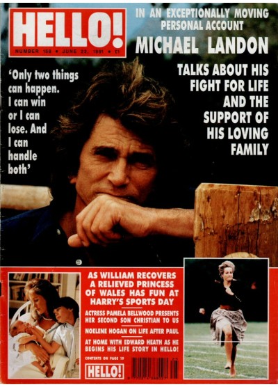 Hello Magazine Issue 158 22nd June 1991 Michael Landon cover