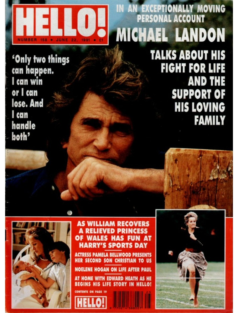 Hello Magazine Issue 158 22nd June 1991 Michael Landon cover