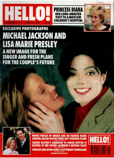 Hello Magazine Issue 361 24th June 1995 Sting Teri Hatcher Michael Jackson Yasmine Bleeth