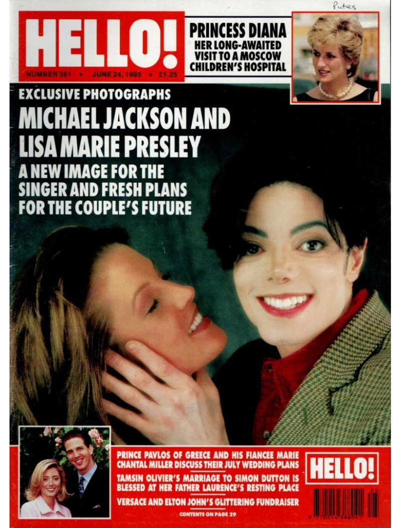 Hello Magazine Issue 361 24th June 1995 Sting Teri Hatcher Michael Jackson Yasmine Bleeth