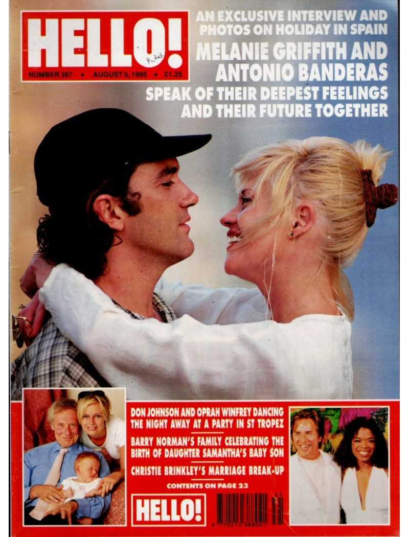 Hello Magazine Issue 367 5th August 1995 Melanie Griffith Princess Diana Englebert Humperdinck